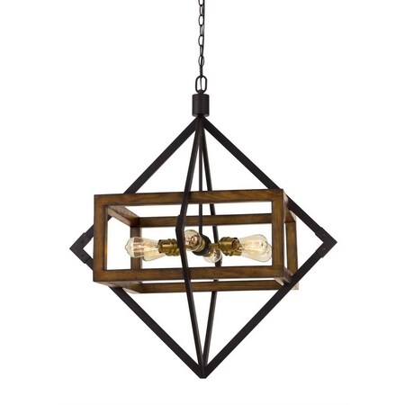 Cal Lighting 60W X 6 Venosa Wood/Metal Chandelier FX-3694-6